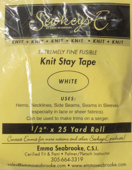 SewKeysE Knit Stay Tape - White Fabric By The Yard